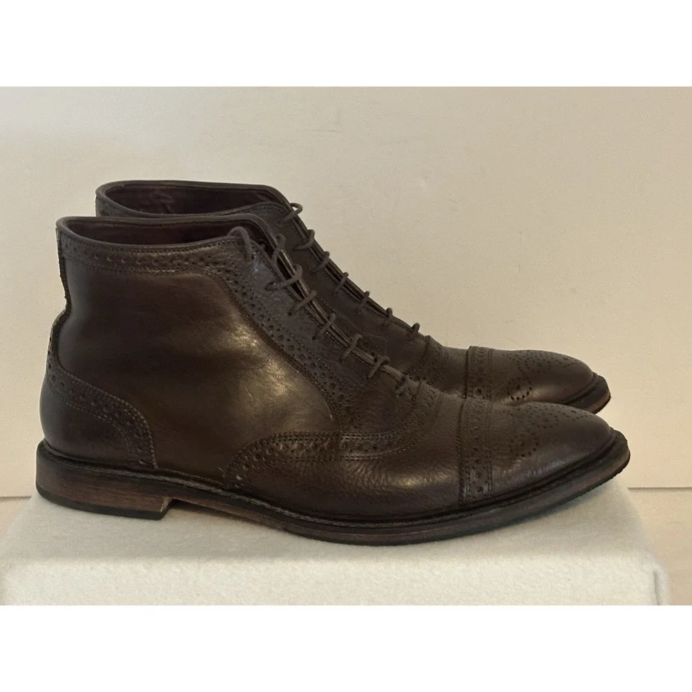 ALLEN EDMONDS 10.5 D Hamilton Cap toe Brown Leather Oxford Chelsea Boot 2825